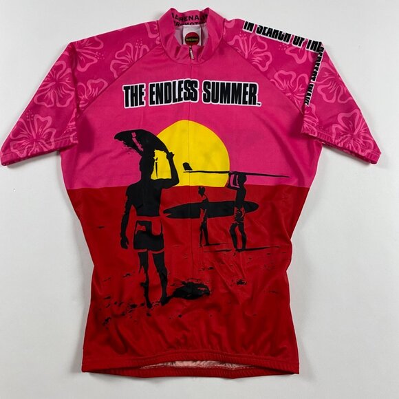 Endless Summer World Cycling Jersey Bib Large Pink Bruce Brown Surf Surfing - Picture 11 of 11